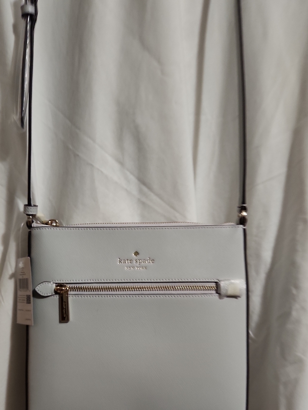 kate spade Light Blue leather crossbody with gold hardware